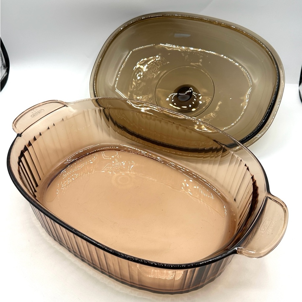 🍁HP! Vision 4 Quart Amber Dutch Oven Roaster w Lid. Corningware - Picture 3 of 12